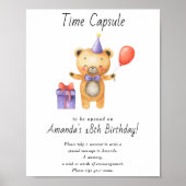 Bear Time Capsule 1st birthday gender neutral ポスター (正面)