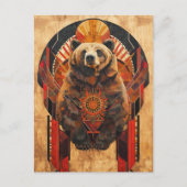 Bear Totem – Strength in Deco Style ポストカード (正面)