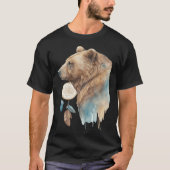 Bear Tribal Watercolor Bear Dream Catcher Tシャツ (正面)