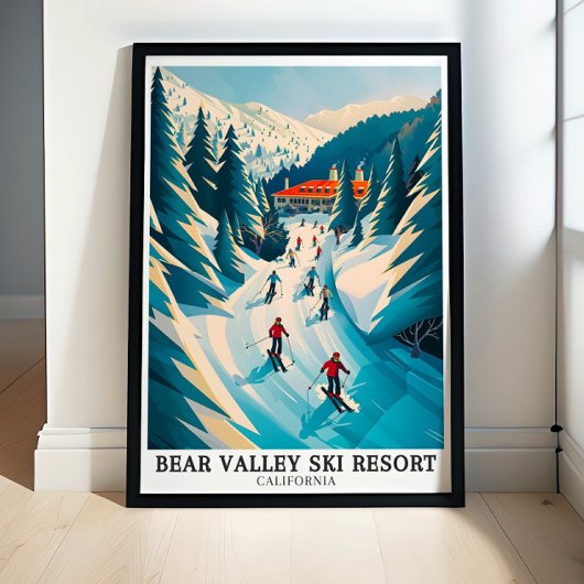 Bear Valley スキーリゾート ポスター - シエラネバダ ポスト