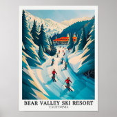Bear Valley スキーリゾート ポスター - シエラネバダ ポスト (正面)