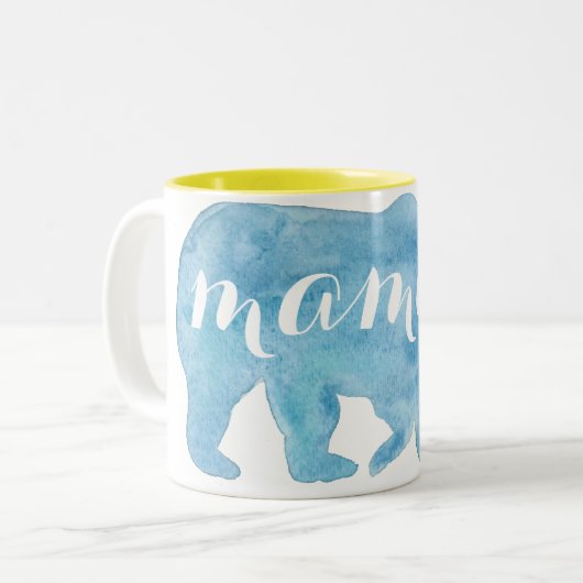 Bear Watercolor 2ママの調子のマグ ツートーンマグカップ (正面左)