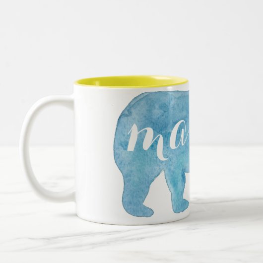 Bear Watercolor 2ママの調子のマグ ツートーンマグカップ (左)