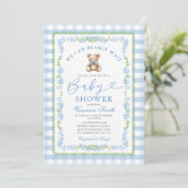 Bear We Can Bearly Grandmillenial Baby Shower  招待状 (スタンド正面)