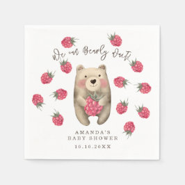 Bear - we can bearly wait ベビーシャワー スタンダードカクテルナプキン