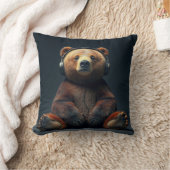 Bear Wearing Headphones クッション (ブランケット)