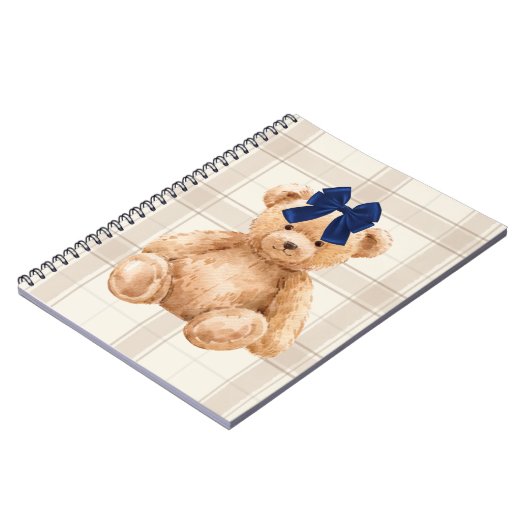 Bear with a Bow Blank Journal ノートブック (左側)