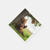 Bear With a Jar of Honey スタンダードカクテルナプキン (角)