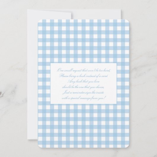 Bear with Balloon Baby Shower Boy 招待状 (裏面)