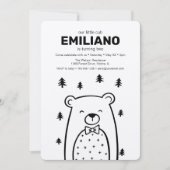 Bear with Bow Tie, Boy's birthday party invitation 招待状 (正面)