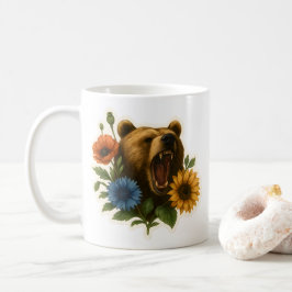 Bear with Flowers コーヒーマグカップ