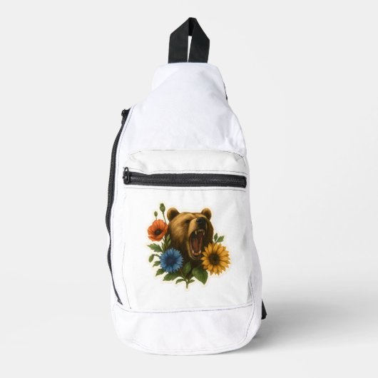 Bear with Flowers スリングバッグ (正面)