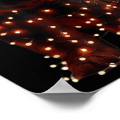 Bear With Santa Hat And Christmas Lights Xmas Brow ポスター (角)