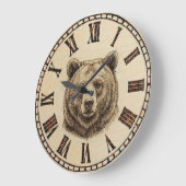 Bear Wooden Wall Clock ラージ壁時計 (傾斜)