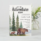 Bear Woodland Baby Shower  招待状 (スタンド正面)