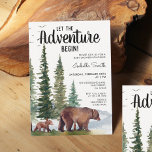 Bear Woodland Baby Shower  招待状<br><div class="desc">Gender neutral woodland bear and cub baby shower invitation</div>