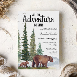 Bear Woodland Baby Shower 招待状
