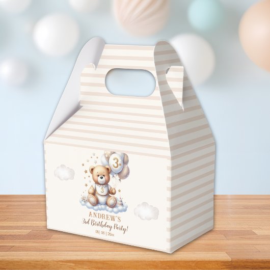 Bear-y Cute – 3rd Birthday Party Treat Boxes フェイバーボックス