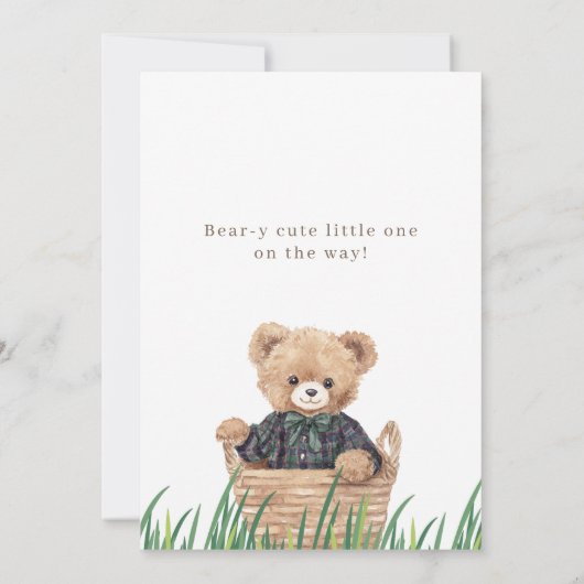 Bear-y Cute Teddy Bear It's a Boy Baby Shower 招待状 (裏面)