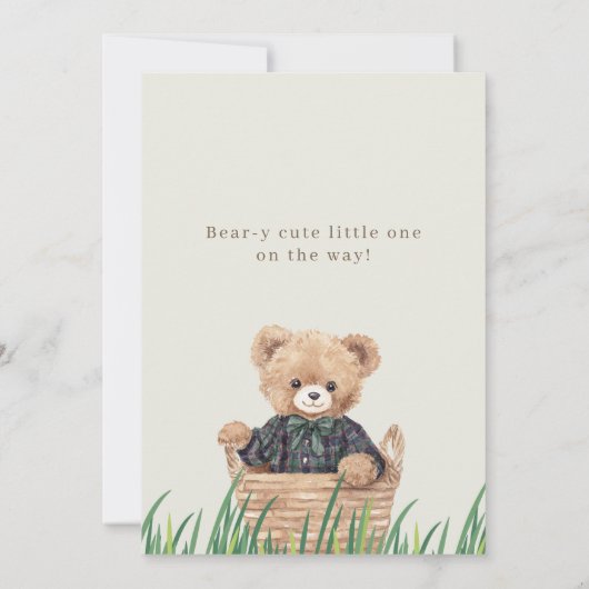 Bear-y Cute Teddy Bear It's a Boy Baby Shower 招待状 (裏面)