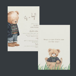Bear-y Cute Teddy Bear It's a Boy Baby Shower 招待状