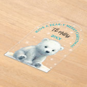 Bear-y Merry Christmas Polar Bear Christmas Card アクリル招待状 (レイダウン)