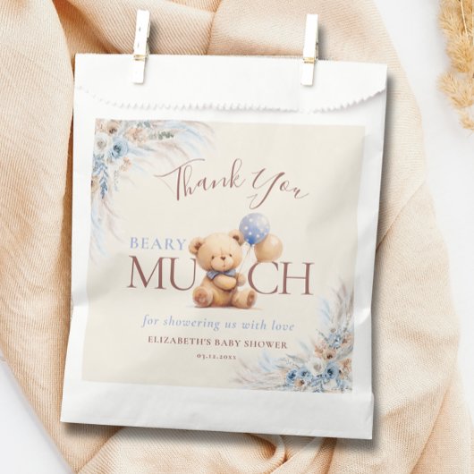 Bear-y Much Teddy Bear Baby Shower Thank You フェイバーバッグ