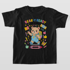 Bear-y Ready for School – かわいい幼稚園バックト Tシャツ