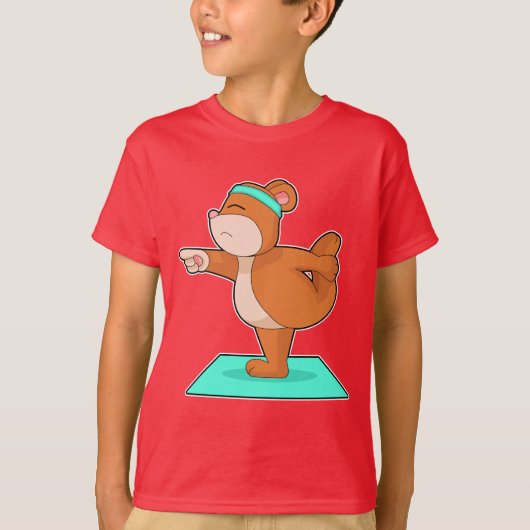 Bear Yoga Fitness Gymnastics Tシャツ (正面)