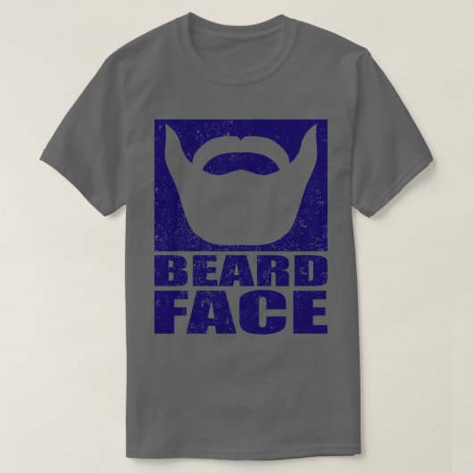 BEARD顔ブループリント1 Tシャツ (デザイン正面)