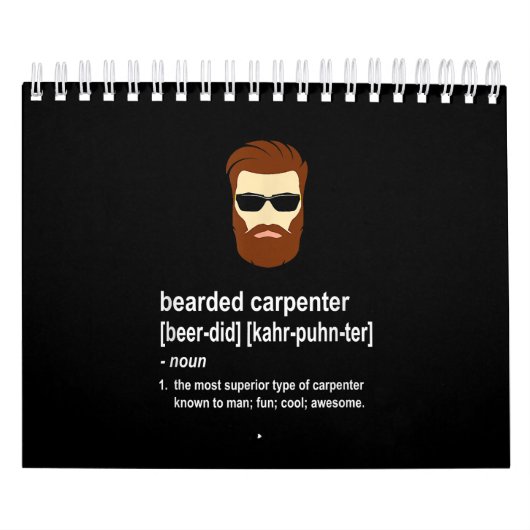 Beard おもしろい Carpenter Gift Men カレンダー (カバー)