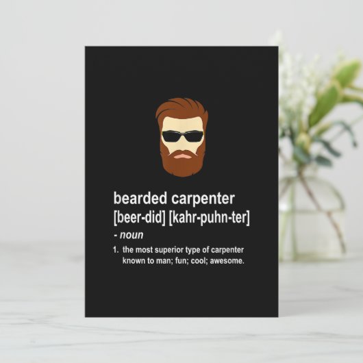 Beard おもしろい Carpenter Gift Men 案内状 (スタンド正面)