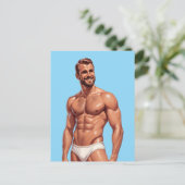 Beard & Brightness: The Modern Man in Retro Style ポストカード (スタンド正面)