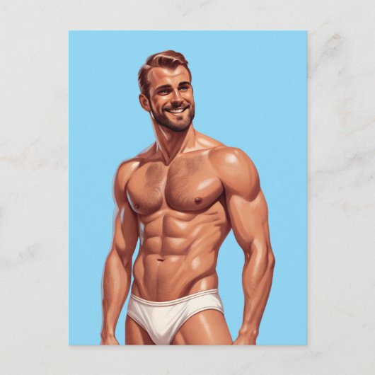 Beard & Brightness: The Modern Man in Retro Style ポストカード (正面)