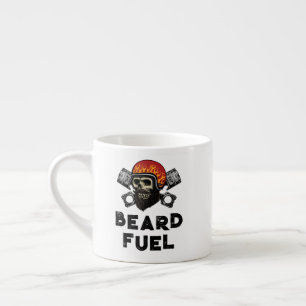 BEARD FUEL おもしろい Men'sスカル&Flames Jokeギフト エスプレッソカップ