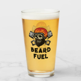BEARD FUEL おもしろい Men'sスカル&Flames Jokeギフト タンブラーグラス