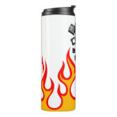BEARD FUEL おもしろい Men'sスカル&Flames Jokeギフト タンブラー (回転左)