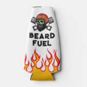 BEARD FUEL おもしろい Men'sスカル&Flames Jokeギフト ボトルクーラー (正面)