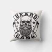 Beard Gang | おもしろいひげの男性とひげ好き クッション (裏面)