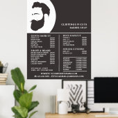 Beard Logo, Men's Barbers Price List ポスター (ホームオフィス)