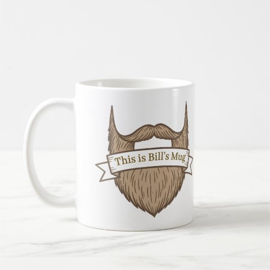Beard Lover Add Your Name Funny Gift コーヒーマグカップ (左)