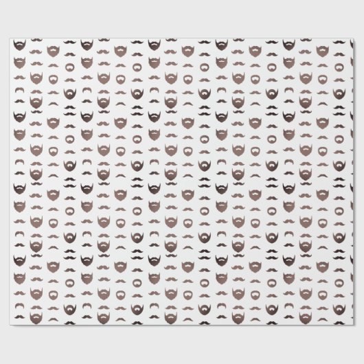 Beard Silhouette Wrapping Paper Funny Facial Hair ラッピングペーパー (フラット)