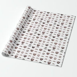 Beard Silhouette Wrapping Paper Funny Facial Hair ラッピングペーパー