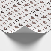 Beard Silhouette Wrapping Paper Funny Facial Hair ラッピングペーパー (角)