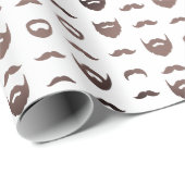Beard Silhouette Wrapping Paper Funny Facial Hair ラッピングペーパー (ロールコーナー)