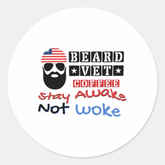 Beard Vet Coffee Happy 4Of 7月Independence Da ラウンドシール (正面)
