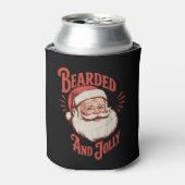 Bearded and Jolly Christmas Beard Funny Retro  缶クーラー (缶正面)