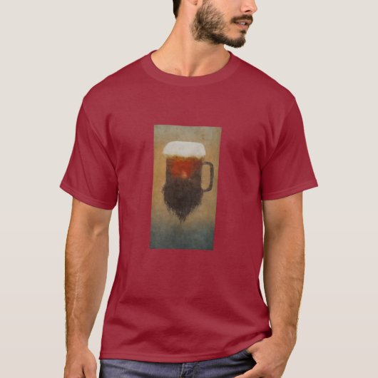 Bearded Beer Mug Artistic T-Shirt Tシャツ (正面)
