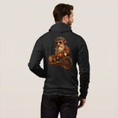 Bearded Biker Hoodie – Vintage Rider Style パーカ (裏面フル)