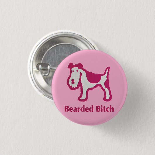 Bearded, but I’m a girl 缶バッジ (正面&裏面)